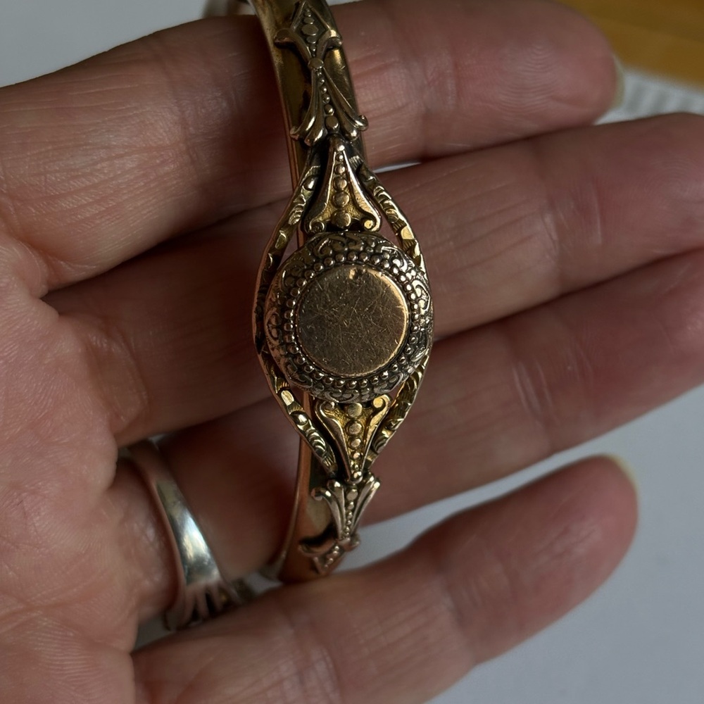 Unique Vintage Austin&Stones Gold filled- plated Hinged Bangle Bracelet  1907ss - Picture 11 of 14